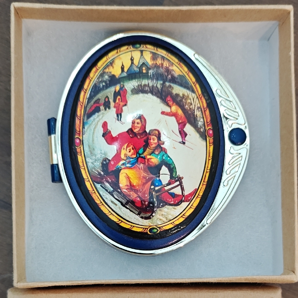 Colorful Winter Scene Compact Mirror